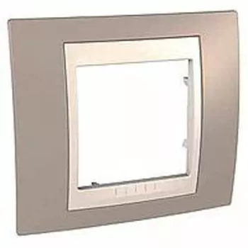 MGU6.002.574 Рамка Unica Хамелеон Коричневый / Бежевый 1-постовая Schneider Electric