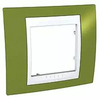 MGU6.002.866 Рамка Unica Хамелеон Фисташковый / Белый 1-постовая Schneider Electric