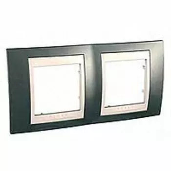 MGU6.004.524 Рамка Unica Хамелеон шампань / Бежевый 2-постовая Schneider Electric