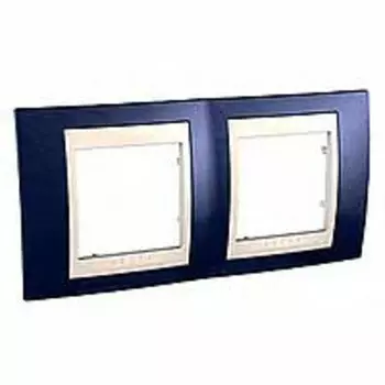 MGU6.004.542 Рамка Unica Хамелеон индиго / Бежевый 2-постовая Schneider Electric