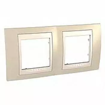 MGU6.004.567 Рамка Unica Хамелеон песчаный / Бежевый 2-постовая Schneider Electric