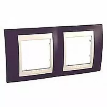 MGU6.004.572 Рамка Unica Хамелеон гранат / Бежевый 2-постовая Schneider Electric