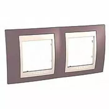 MGU6.004.576 Рамка Unica Хамелеон лиловый / Бежевый 2-постовая Schneider Electric