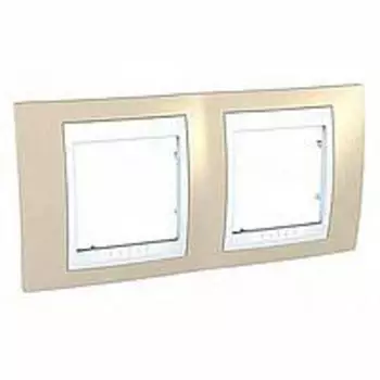 MGU6.004.867 Рамка Unica Хамелеон песчаный / Белый 2-постовая Schneider Electric