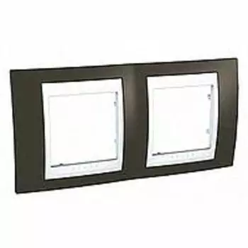 MGU6.004.871 Рамка Unica Хамелеон какао / Белый 2-постовая Schneider Electric