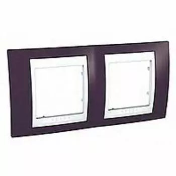 MGU6.004.872 Рамка Unica Хамелеон гранат / Белый 2-постовая Schneider Electric