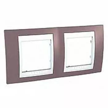 MGU6.004.876 Рамка Unica Хамелеон лиловый / Белый 2-постовая Schneider Electric