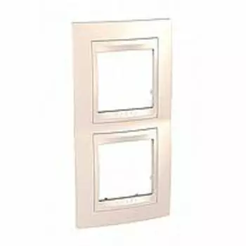 MGU6.004V.25 Рамка Unica Хамелеон бежевый 2-постовая вертикальная Schneider Electric