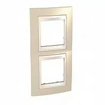 MGU6.004V.567 Рамка Unica Хамелеон песчаный / Бежевый 2-постовая вертикальная Schneider Electric