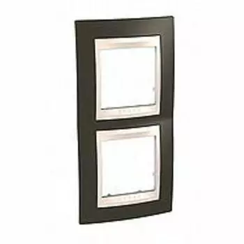 MGU6.004V.571 Рамка Unica Хамелеон какао / Бежевый 2-постовая вертикальная Schneider Electric