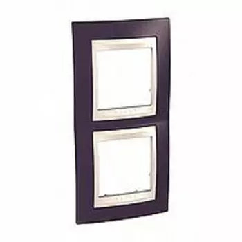 MGU6.004V.572 Рамка Unica Хамелеон гранат / Бежевый 2-постовая вертикальная Schneider Electric