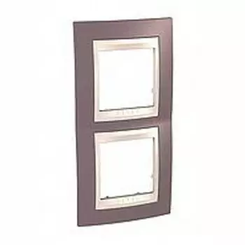 MGU6.004V.576 Рамка Unica Хамелеон лиловый / Бежевый 2-постовая вертикальная Schneider Electric