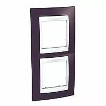 MGU6.004V.872 Рамка Unica Хамелеон гранат / Белый 2-постовая вертикальная Schneider Electric