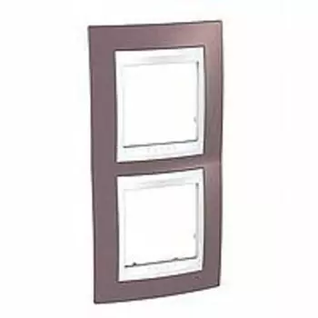 MGU6.004V.876 Рамка Unica Хамелеон лиловый / Белый 2-постовая вертикальная Schneider Electric