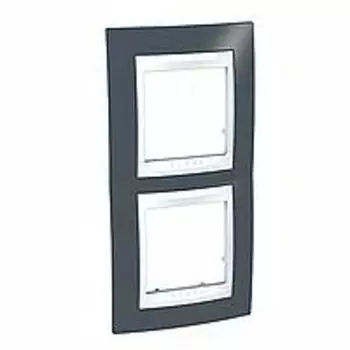 MGU6.004V.877 Рамка Unica Хамелеон серо-зеленый / Белый 2-постовая вертикальная Schneider Electric