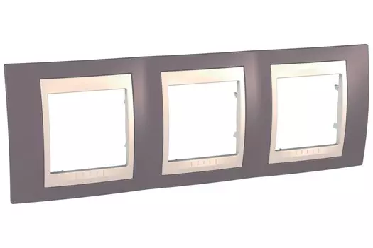 MGU6.006.576 Рамка Unica Хамелеон лиловый / Бежевый 3-постовая Schneider Electric