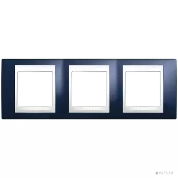 MGU6.006.842 Рамка Unica Хамелеон индиго / Белый 3-постовая Schneider Electric