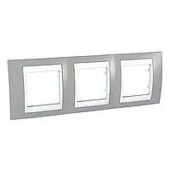 MGU6.006.865 Рамка Unica Хамелеон серый / Белый 3-постовая Schneider Electric