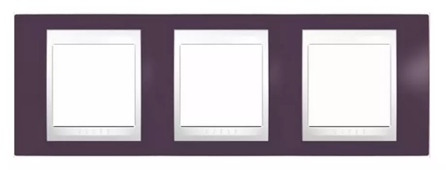 MGU6.006.872 Рамка Unica Хамелеон гранат / Белый 3-постовая Schneider Electric