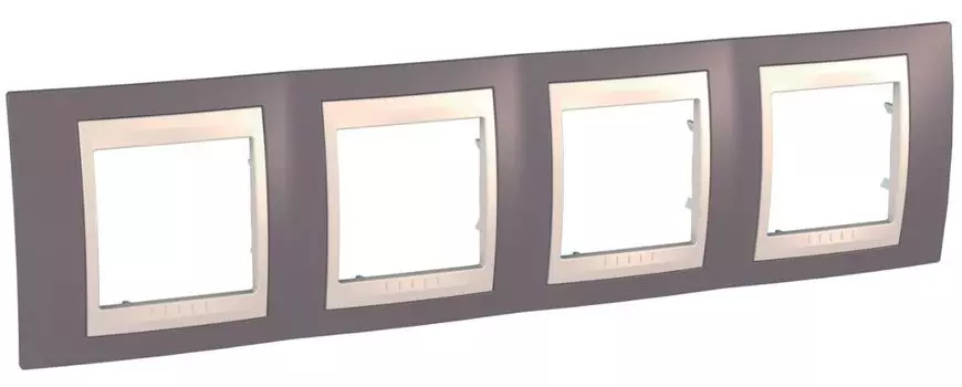 MGU6.008.576 Рамка Unica Хамелеон лиловый / Бежевый 4-постовая Schneider Electric