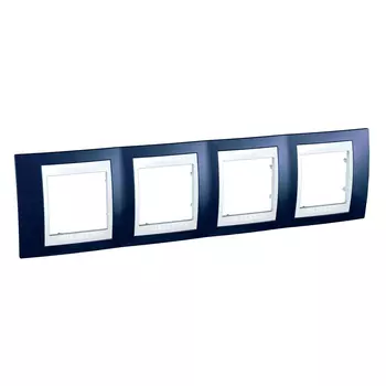 MGU6.008.842 Рамка Unica Хамелеон индиго / Белый 4-постовая Schneider Electric