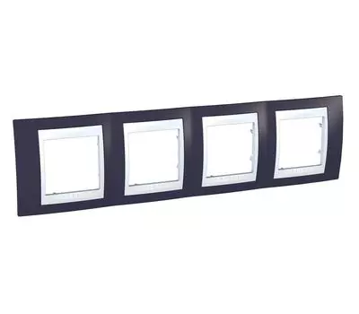 MGU6.008.872 Рамка Unica Хамелеон гранат / Белый 4-постовая Schneider Electric