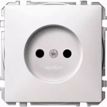 MTN2000-4019 Механизм розетки без заземл.контакта со шторками , полярн-белый Merten