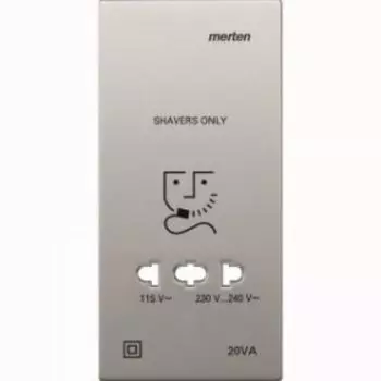 MTN213446 Механизм розетки для бритья сталь.лакир Merten