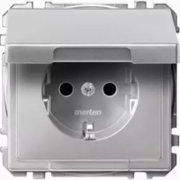 MTN2310-4060 Механизм розетки SCHUKO с крышкой, алюминий Merten