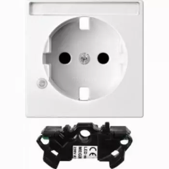 MTN2333-0319 Центр. плата с полем для надписи и модулем индикаторной лампы для розетки SCHUKO белый Merten