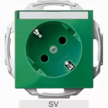 MTN2372-0304 Механизм розетки со шторками заземл.контактом спец сет поле надп 45° Merten