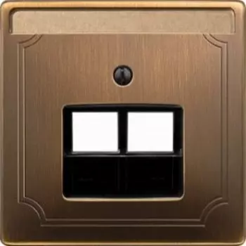 MTN292643 Центр. плата для механизмов RJ45x2 антич.латунь Merten