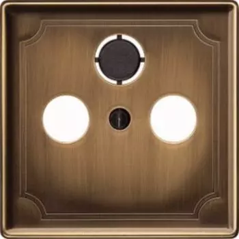 MTN294143 Центр. плата TV/FM х2 х3, античная латунь Merten