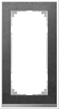 MTN4025-3669 Рамка без перегородки M-Pure Decor Сланец / Алюминий 2-постовая Merten