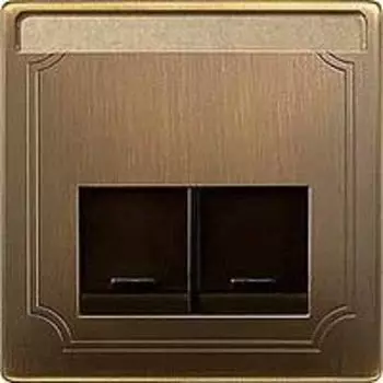 MTN466643 Центр.плата для розетки schneider electric,2п античная латунь Merten