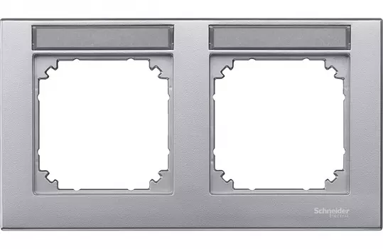 MTN472260 Рамка с полем для надписи M-Plan Алюминий 2-постовая Merten