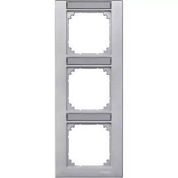 MTN476360 Рамка с полем для надписи M-Plan Алюминий 3-постовая вертикальная Merten