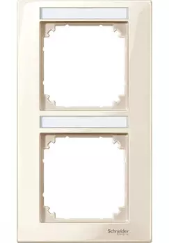 MTN513244 Рамка с полем для надписи M-Plan Бежевый 2-постовая вертикальная Merten