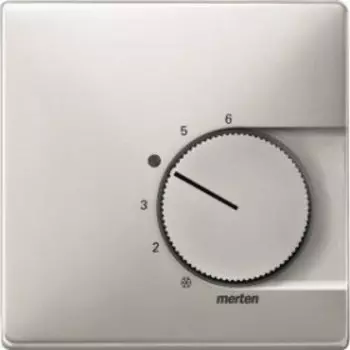 MTN537446 Центр. плата терморег. с перекл., System Design, цвет сталь Merten