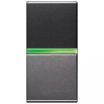 N2101.5 AN Механизм 1-клавишного 1-полюсного выключателя с клавишей с контрольной подсветкой, 1-модульный, серия Zenit, цвет антрацит, ABB