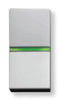 N2102.5 PL Механизм 1-клавишного переключателя с клавишей с контрольной подсветкой, 1-модульный, серия Zenit, цвет серебристый, ABB