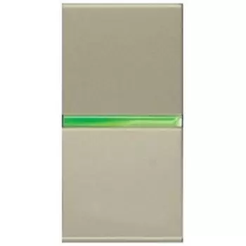 N2104.5 CV Механизм 1-клавишной кнопки с клавишей с контрольной подсветкой, 1-модульный, серия Zenit, цвет шампань, ABB