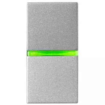 N2104.5 PL Механизм 1-клавишной кнопки с клавишей с контрольной подсветкой, 1-модульный, серия Zenit, цвет серебристый, ABB