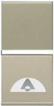 N2104 CV Механизм 1-клавишной кнопки с клавишей и символом ЗВОНОК, 1-модульный, серия Zenit, цвет шампань, ABB