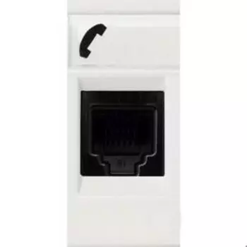 N2117.6 BL Розетка телекоммуникационная на 6 контактов, 1-модульная, тип RJ12, серия Zenit, цвет альпийский белый, ABB