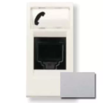 N2117.6 PL Розетка телекоммуникационная на 6 контактов, 1-модульная, тип RJ12, серия Zenit, цвет серебристый, ABB