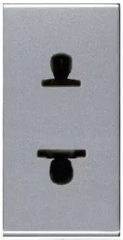 N2135 PL Розетка стандартная смешанная в сборе без заземления, 16А / 250В, серия Zenit, цвет серебристый, ABB