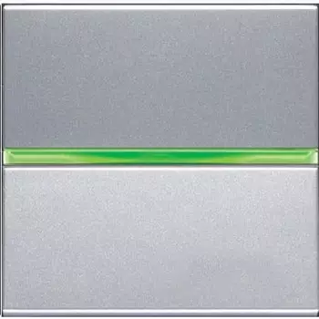 N2201.5 PL Механизм 1-клавишного 1-полюсного выключателя с клавишей с контрольной подсветкой, 2-модульный, серия Zenit, цвет серебристый, ABB