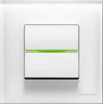 N2202.5 BL Механизм 1-клавишного переключателя с клавишей с контрольной подсветкой, 2-модульный, серия Zenit, цвет альпийский белый, ABB