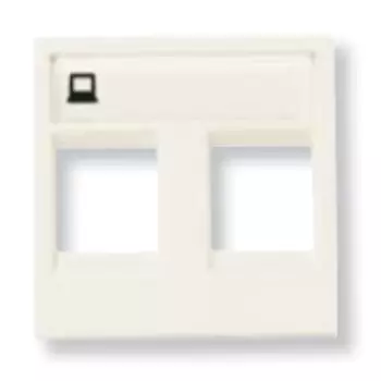 N2218.2 BL Накладка для 2-х суппортов/разъёмов типа 2017... и/или 2018..., 2-модульная, серия Zenit, цвет альпийский белый, ABB